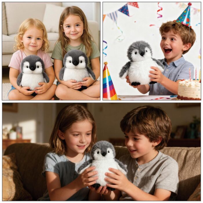 JcvPot Pinguin Kuscheltier, Weiches Stofftier Für Kinder Und Babys, Kuscheltier Pinguin PlüschtierPlüschtier – Bild 3